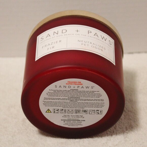 Sand & Paws Frazier Fir Scented Candle Neutralizes Pet Odor, Christmas Dog Theme - Picture 12 of 15